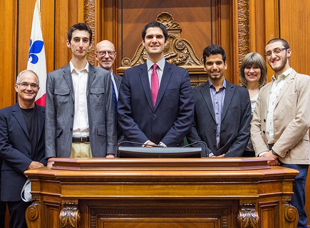 Left to right: Xavier-Henri Hervé, Sami Sayegh, Graham Carr, Harout Chitilian, Al-Hurr Al-Dalli, Deborah Dysart-Gale, Charles Gedeon.