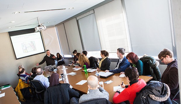 Saul Carliner, Concordia’s digital learning fellow, addresses attendees at the last e.SCAPE Conference in March