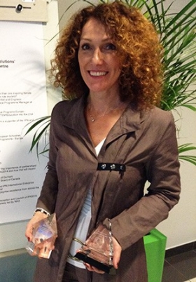 Carmela Cucuzzella, with the two awards District 3 won in Brussels