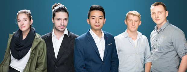 Left to right: Naakita Feldman-Kiss, Alex Enescu, Sam Xie, Dave Olsthoorn and Michael Torjan