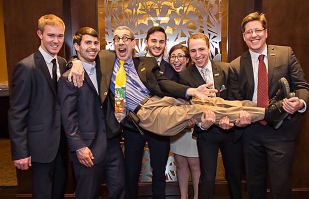 From left: Michael Blakely, Christian Bonneau, Mark Haber, Franco Perugini, Maylen Cytryn, Michael Richardson and Andrew Wesley Graham. | Photo by Toshimi Jan Muniz