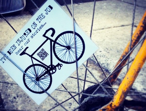 Bicycle spoke cards spread the word about the Bike Messenger Emergency Fund via Instagram