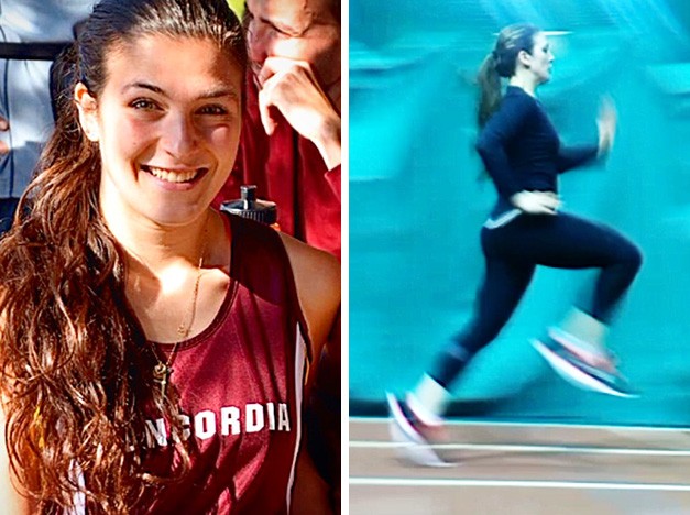 “It really means a lot to me to be able to represent both the Concordia student body and the Stingers,” says Paula Giannone, a member of the Stingers cross-country running team.