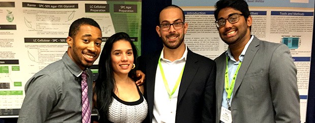 "The experience has opened many doors for us." From left: Concordia student engineers Nathaniel Kennedy-Noble, Idalma Fuentes, Basel Wehba and Ravi Natalia.