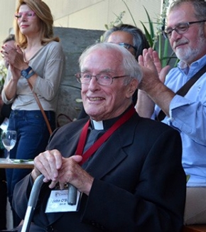 Father O’Brien at the Department of Communication Studies 50th anniversary celebration. | Photo by Luke Quin