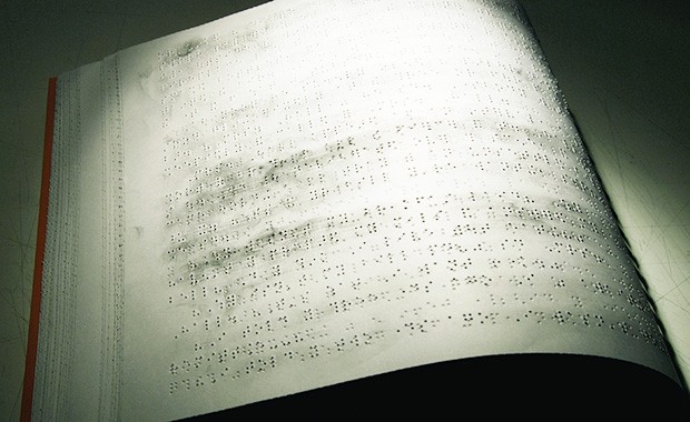 Index / Criminal Offenses, Chapter 11, by Ricardo Cuevas/ 2008-2015. Braille book, graphite. | Courtesy of the artist