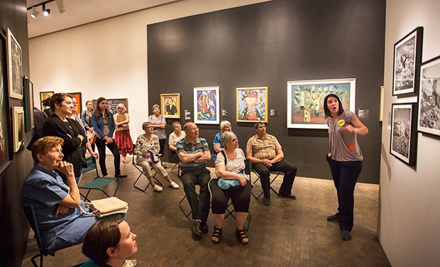 tour guide at an art museum