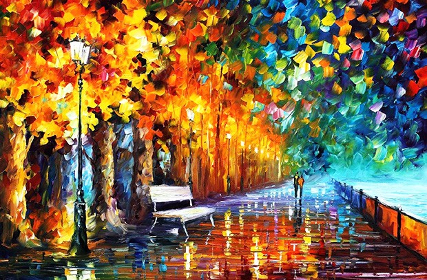 "Couple in the rain," by John Bramblitt. | Image courtesy of the artist "Couple in the rain," by John Bramblitt. | Image courtesy of the artist