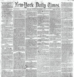 The first-ever issue of The New York Times