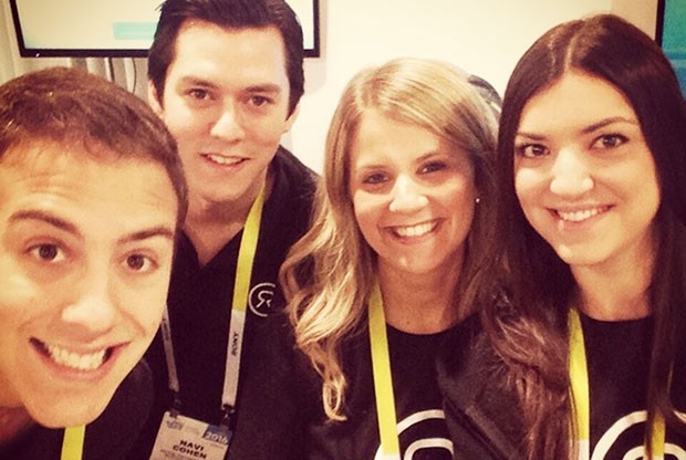 Revol Technologies teammembers (from left) Daniel Blumer, Navi Cohen, Amanda Sobol and Tali Katz at the Consumer Electronics Show in Las Vegas.