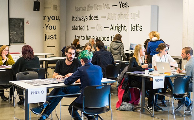 Portfolio Day is a chance for prospective Fine Arts students to sit down with faculty members and get one-on-one feedback on their work.