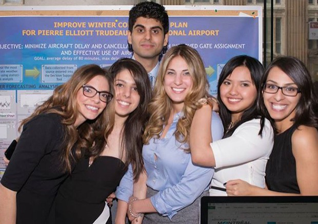 Capstone Design team members Dana Fruchter, Anita Sarkissian, Qasim Rehman, Alexa Ramia, Chyntia Sari, and Shereen Ali exceeded expectations with their project, The Contingency Advisory Program, for the Montréal-Trudeau airport in Montreal. Capstone Design team members Dana Fruchter, Anita Sarkissian, Qasim Rehman, Alexa Ramia, Chyntia Sari, and Shereen Ali exceeded expectations with their project, The Contingency Advisory Program, for the Montréal-Trudeau airport in Montreal.