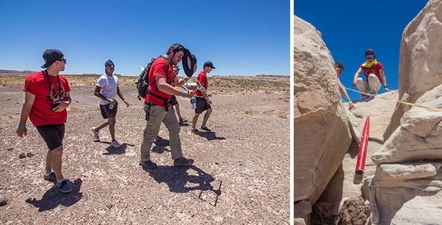 Rocketry division members retrieve their fuselage after a perfect launch. | Photos by Ryan Maurer