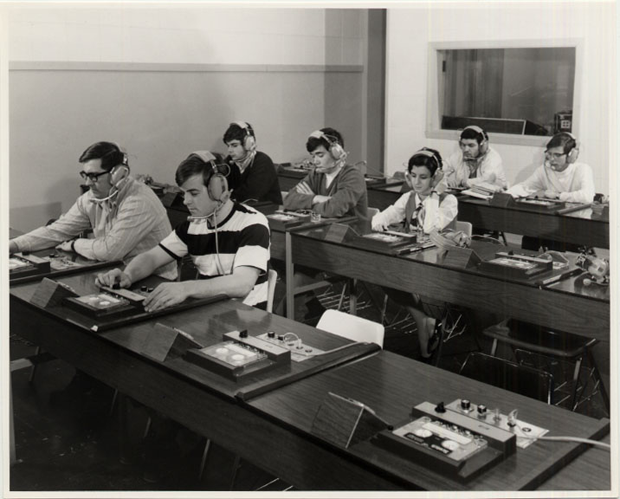 James Whitelaw started up the university’s first language laboratories. | Photo courtesy of Concordia Records Management and Archives (1969)