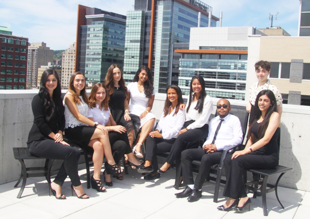 The Concordia chapter of Women in Engineering (from left to right): Julia Pillo, Paula Dagher, Luca Ferrara, Karina Bagryan, Fariha Kamal, Sarah Chabli, Carolyn Phan, Brendan Blencowe, Shivangi Saini and Hannah Halcro. Absent: Lydia Nazeer