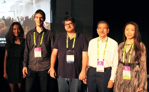 From left: Deschanel Li, Serguei A. Mokhov, Tiberiu Popa, Sudhir P. Mudur and Miao Song.