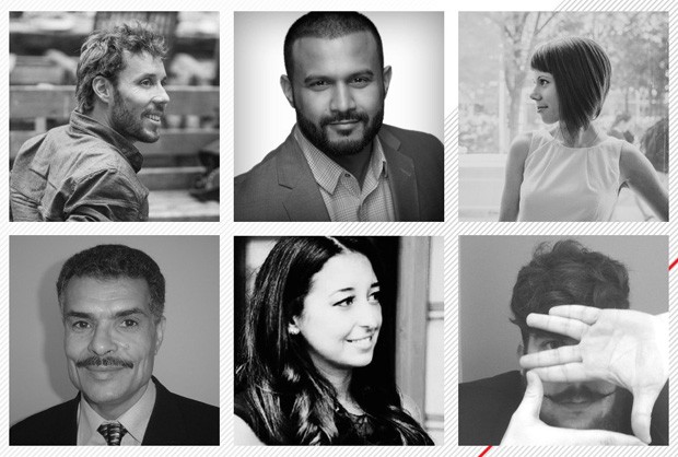 Some of the speakers at this year's TEDxConcordia event. Clockwise from top left: David Côté, Dax Dasilva, Jenviev Azzolin, James Poudrier, Rym Benchaar, Bachir Halimi.