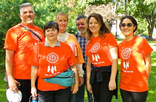 Six faculty members from the Department of Applied Human Sciences wore their orange shirts at the Concordia Shuffle on September 23. Six faculty members from the Department of Applied Human Sciences wore their orange shirts at the Concordia Shuffle on September 23.