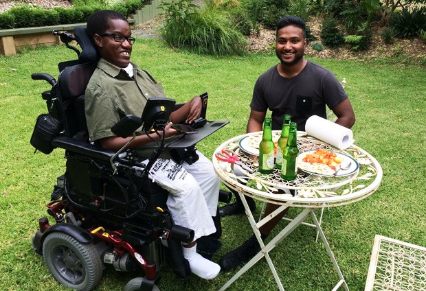 From left: Gift Tshuma with his assistant and friend Dixson Pushparagavan.