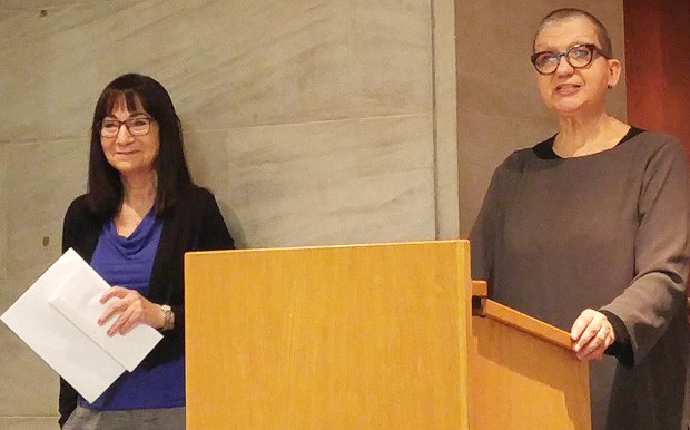Linda Kay and Lucinda Chodan opened the awards ceremony at the Montreal Gazette offices on October 17. Linda Kay and Lucinda Chodan opened the awards ceremony at the Montreal Gazette offices on October 17.
