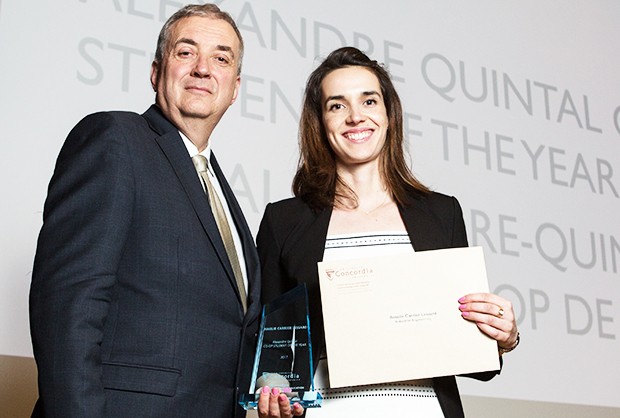 Claude Martel, director of the Institute for Co-operative Education, with Amelie Carrier Lessard.