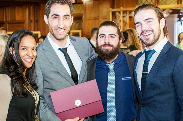 Volunteer Recognition Award winner Gonzalo Renato Quintana Zunino  with friends.