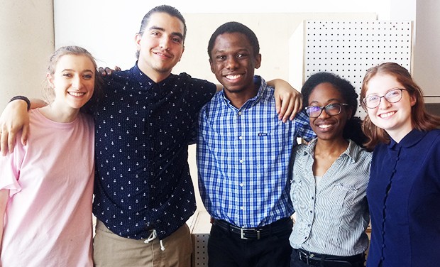 From left to right: Maara-Louisa Dunbar, Jaime Andres Hernandez, Ngoma Emeka, Lindsey Carter and Kelly McManus. | Photo by District 3