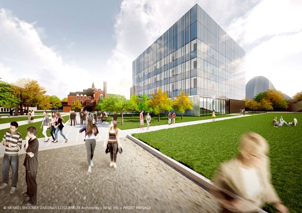 The new landscaping is designed to improve the quality of life for students and nearby residents with outdoor living spaces for work, relaxation and meditation. Some 40 trees will be planted to provide shade and create tree-lined pedestrian and vehicle corridors. The new landscaping is designed to improve the quality of life for students and nearby residents with outdoor living spaces for work, relaxation and meditation. Some 40 trees will be planted to provide shade and create tree-lined pedestrian and vehicle corridors.