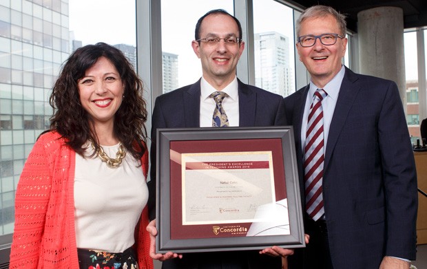 From left: Sandra Gabriele, vice-provost of Innovation in Teaching and Learning, Naftali Cohn, associate professor and graduate program director of the Department of Religions and Cultures, and Alan Shepard. From left: Sandra Gabriele, vice-provost of Innovation in Teaching and Learning, Naftali Cohn, associate professor and graduate program director of the Department of Religions and Cultures, and Alan Shepard.
