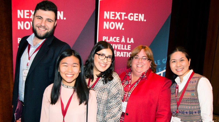 The RCGT scholarship recipients with RCGT Partner, Christine Regimbal, BComm 90, GrDip 93 (second from right).