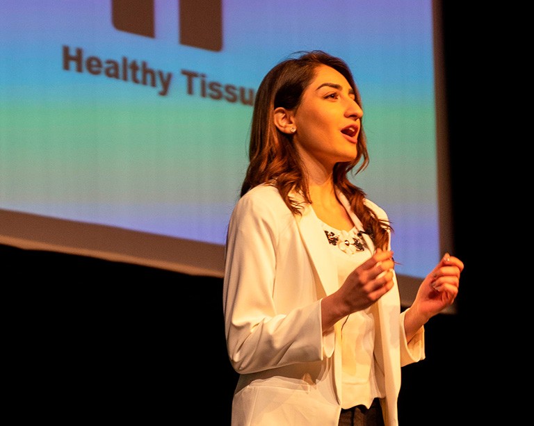 Concordia researcher Newsha Arezi is a finalist in Canada's Three Minute Thesis competition