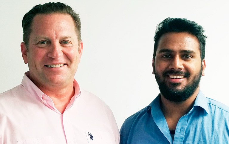 Eric Saint-Jacques, CEO of GGI Solutions and MBA student Vikram Vetagiri. Eric Saint-Jacques, CEO of GGI Solutions and MBA student Vikram Vetagiri.