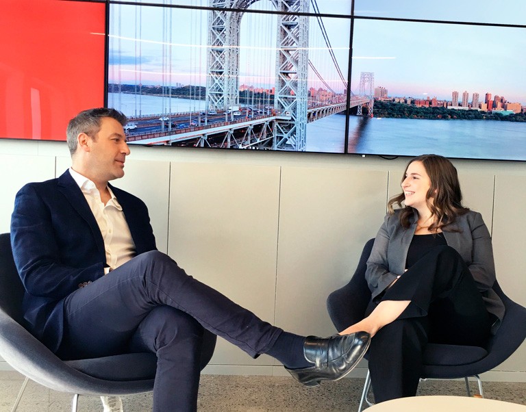 Concordia student and 2018 CEOx1Day finalist Emily Cole with WSP CEO Alexandre L’Heureux. | Image courtesy WSP