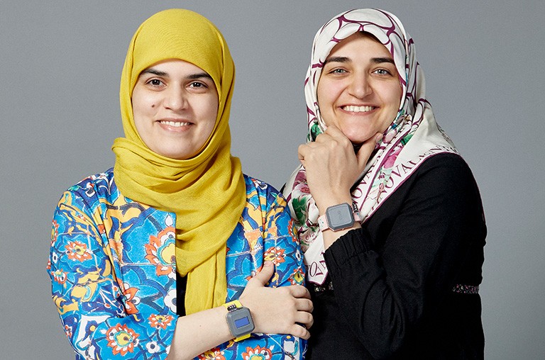 VitalTracer co-founder Azadeh Dastmalch with Concordia alumna Zahra Zangenehmadar (PhD 16).