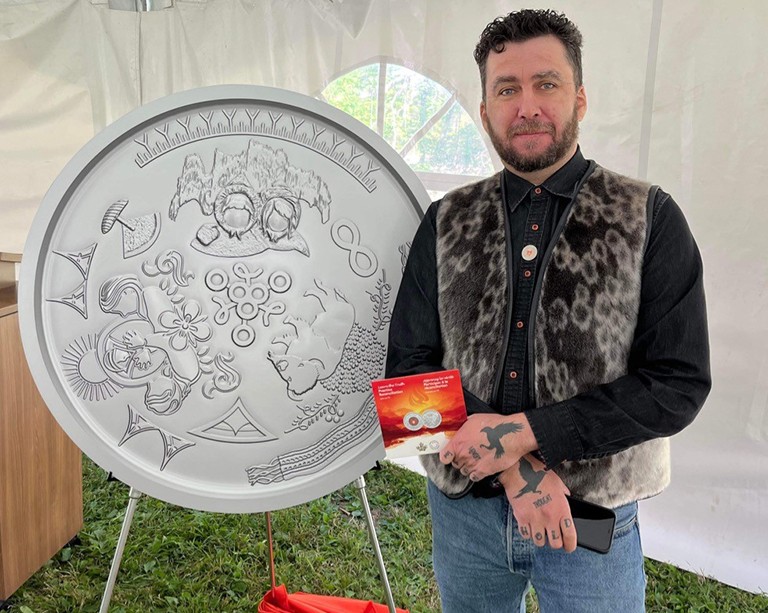 Concordia fine arts student Jason Sikoak honours residential school survivors with his Truth and Reconciliation keepsake coin design