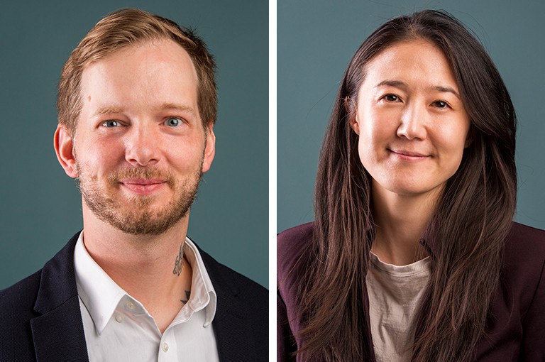Kai DeMott and Sumin Song On the left, a smiling man with blond hair and blue eyes. On the right, an Asian woman with long, dark hair.