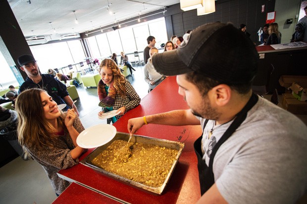 The Hive Café on the second floor of the Student Centre (SC) Building offers by-donation vegetarian lunches The Hive Café on the second floor of the Student Centre (SC) Building offers by-donation vegetarian lunches