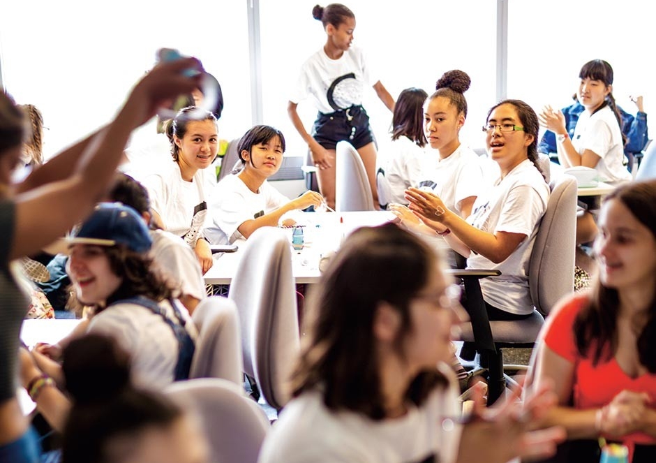 Girls attending All-Girls Summer Engineering and Technology Program