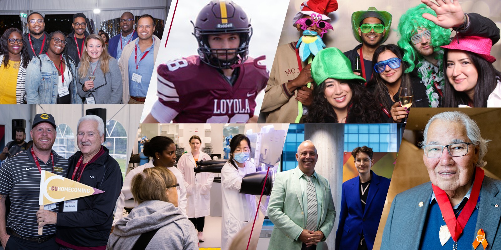 A mosaic of image of Concordians enjoying different events at Homecoming A mosaic image of Concordians enjoying different events at Homecoming