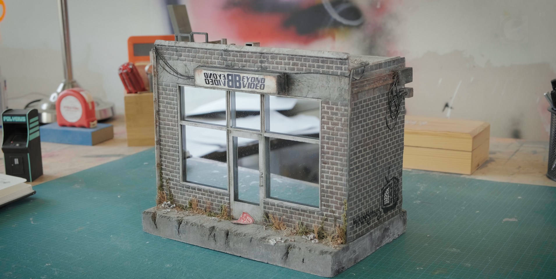 A miniature video store designed by multidisciplinary artist Marina Totino