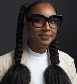 Woman with black braided hair