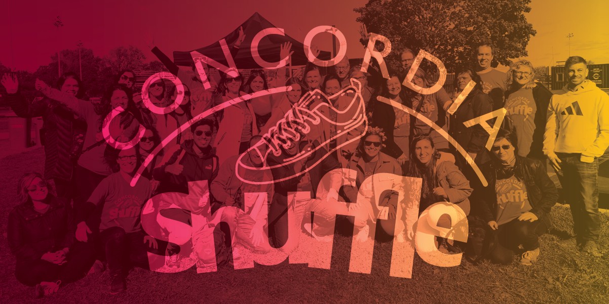 Group photo with "Concordia Shuffle" written on top.