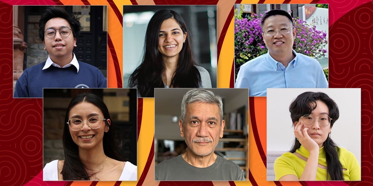 A collage of photos featuring five Concordia alumni and one student.
