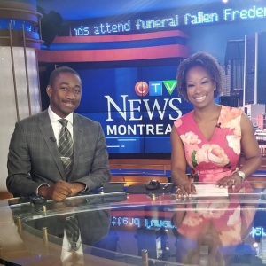 Two individuals seated at a news desk with "CTV News Montreal" displayed prominently in the background.