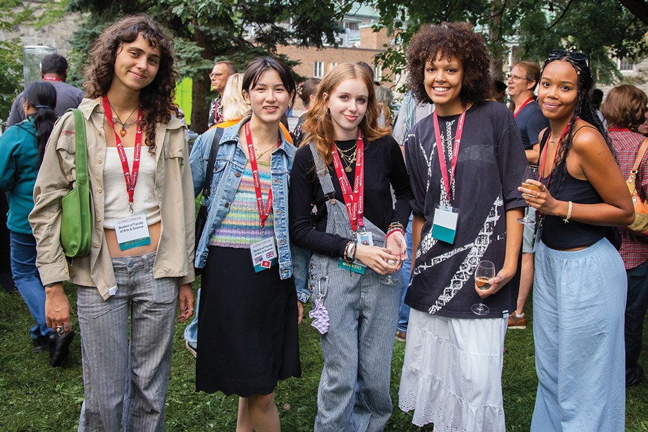 Five students in attendance at the Parents Tent reception.