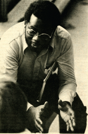 A black and white archival photo of Fred Anderson in 1973. 