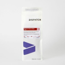 White bag of coffee, branded Dispatch