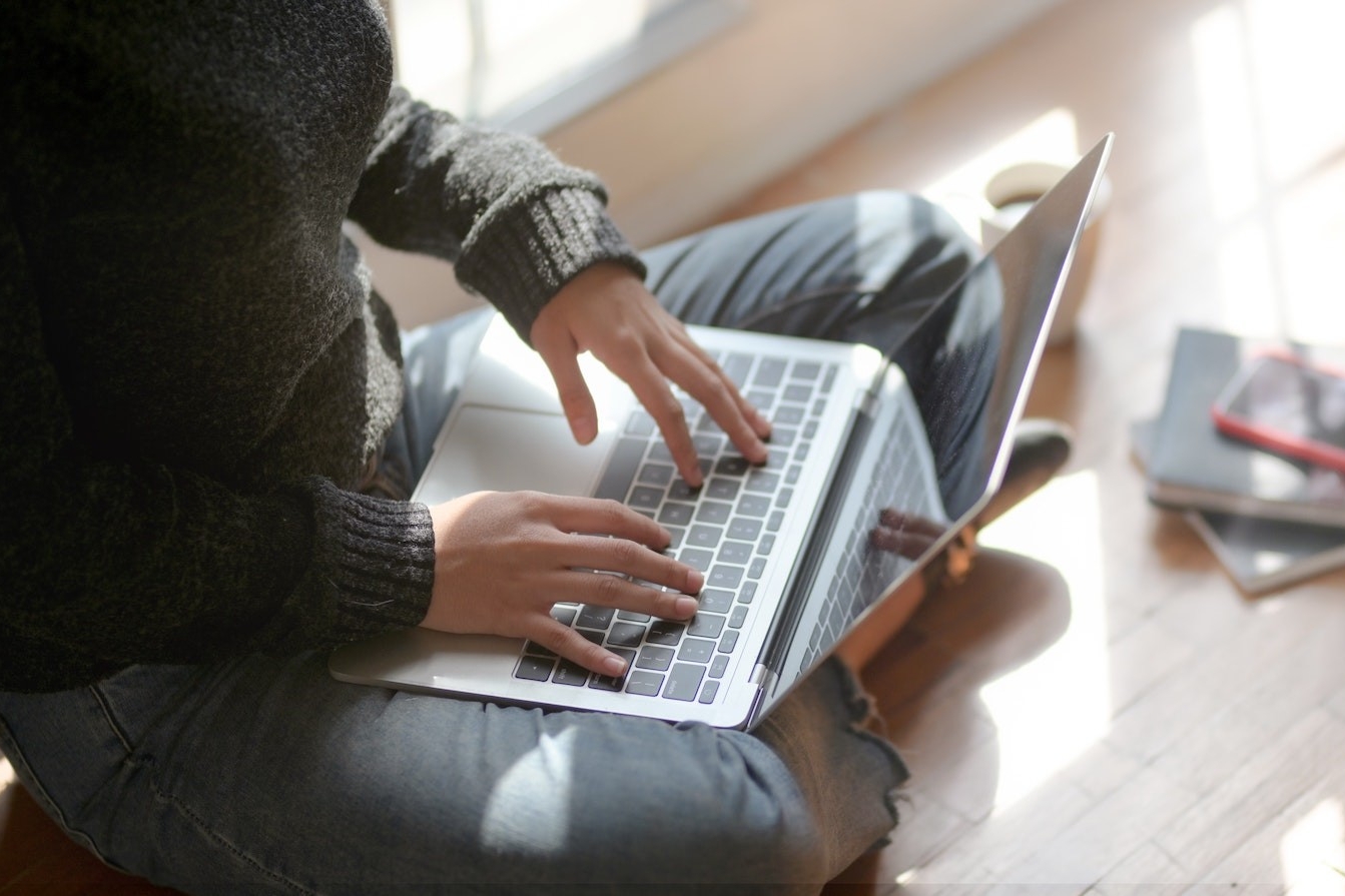 Making a plan Typing on laptop