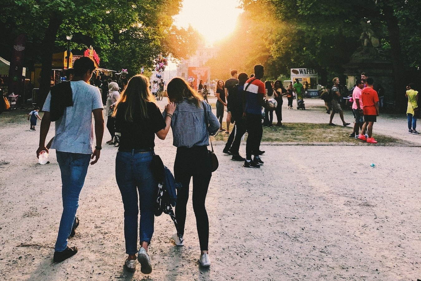 People walking in public area