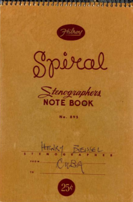 Cover of Henry Beissel's personal notebook from the Congreso Cultural de La Habana 